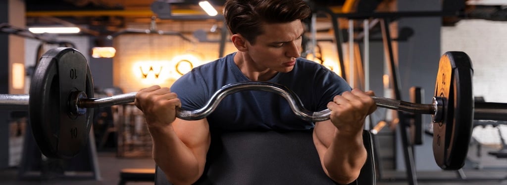 Man doing workout in the gym
