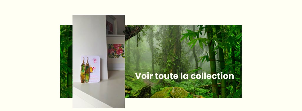 bijou aquarelle jungle vert fabrication france auvergne cadeau