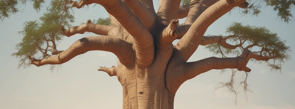 a poster of a tree with a picture of a baobo tree