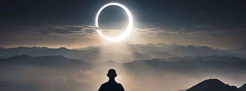 homme qui médite face à une eclipse de soleil - christophe meunier therapie breve programme eclipse