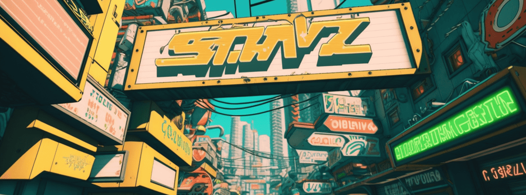 City Illustration in the style of Shibuya Punk Aesthetic