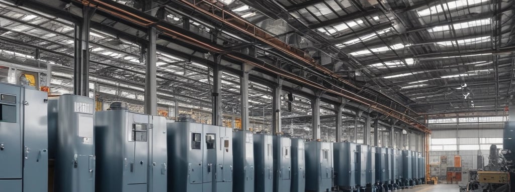 Precision CNC milling machine in an industrial workshop for metal parts manufacturing.