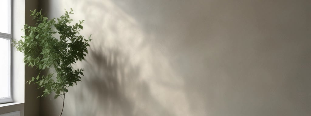 a planter in a room with a potted plant