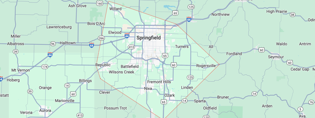 Map of service areas in Southwest Missouri