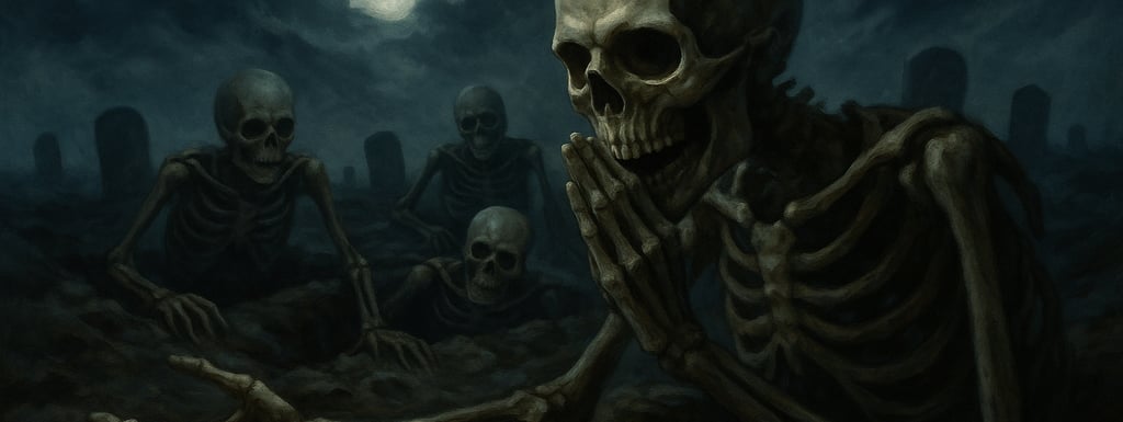 a skeleton whispering your name
