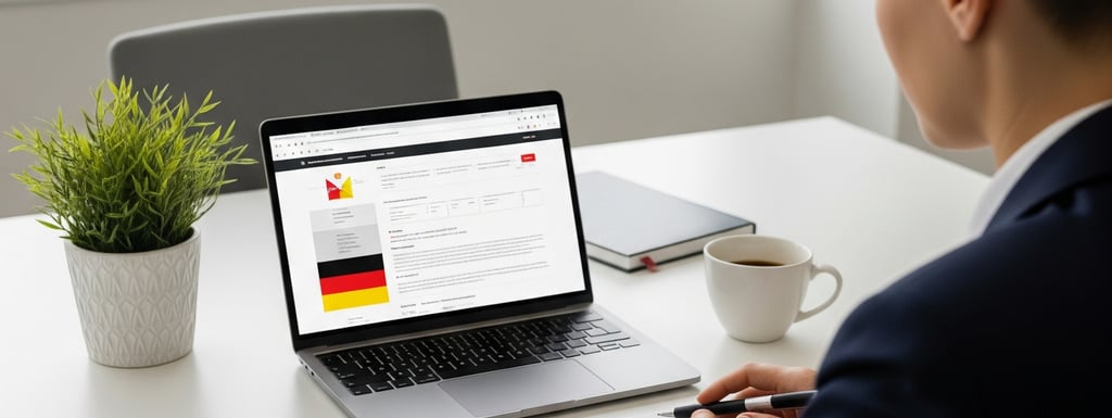 Job Seeker Filling German Form in Computer