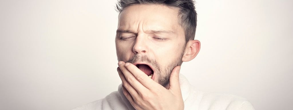 Man yawning