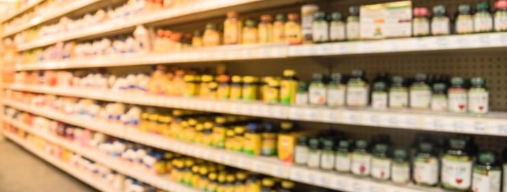 supplements on shelves