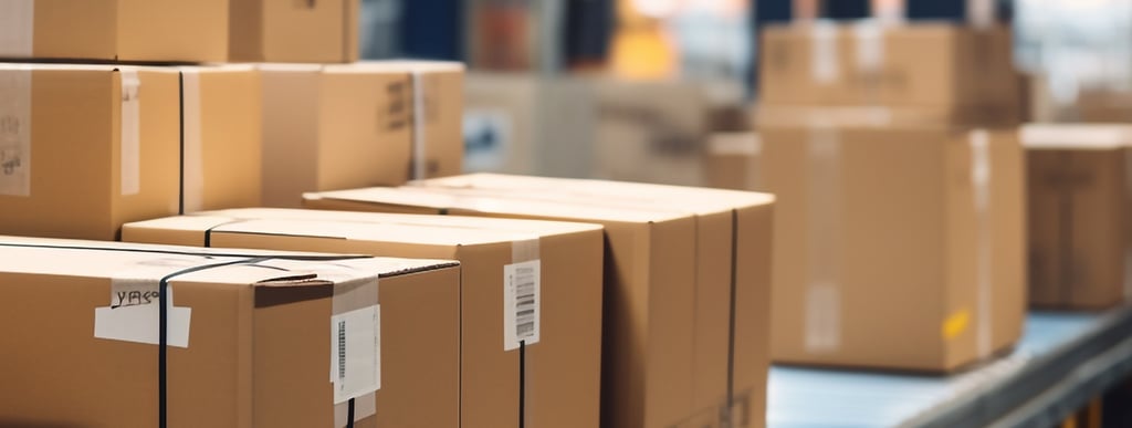 Cajas en el depósito de almacenamiento de Pro Cargo