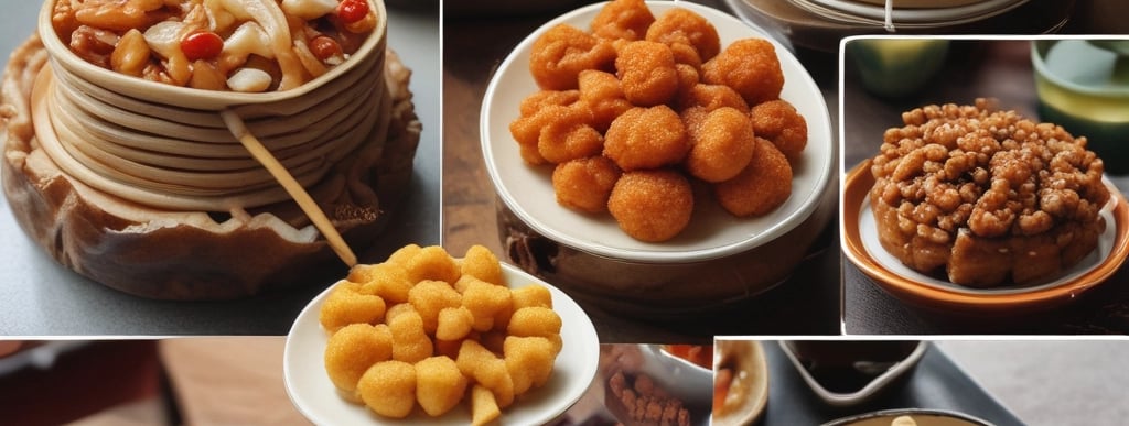 A vibrant Beijing street food market bustling with locals and tourists enjoying traditional dishes.