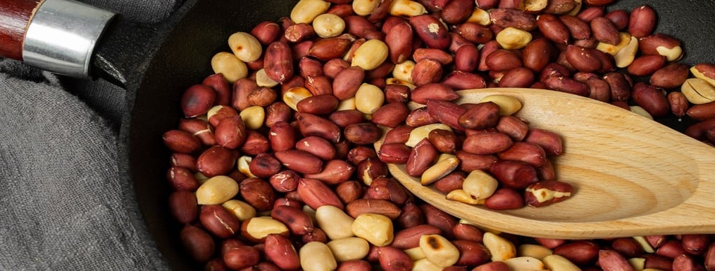 Roasted Peanuts in a Pan