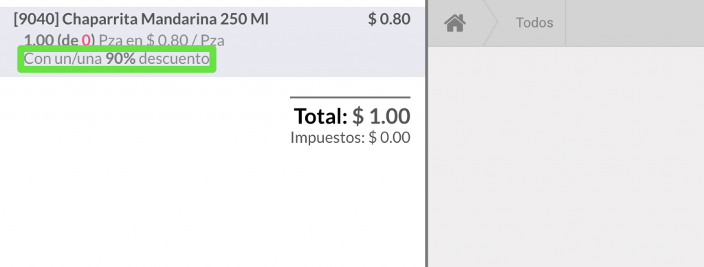 producto con precio de venta mínimo