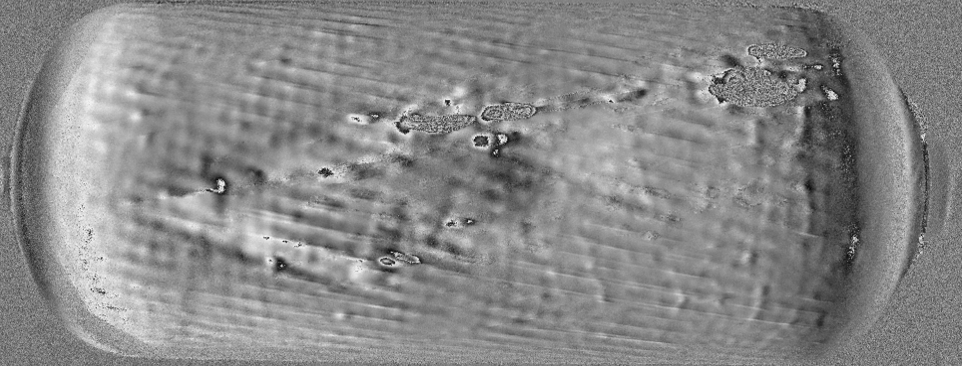 Results of laser shearography testing of a cylinder