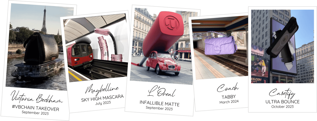 polaroid examples of marketing campaigns using CGI, such as Victoria Beckham, Maybelline and L'Oreal