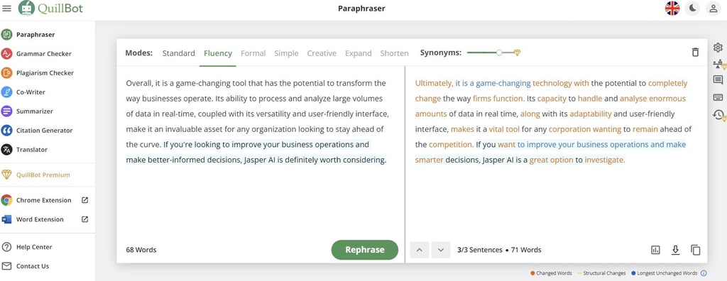 Quillbot AI tool