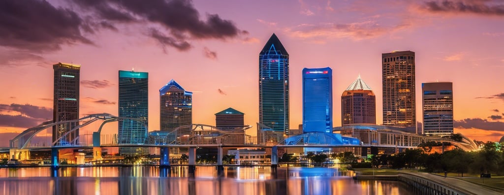 Jacksonville Skyline at sunset