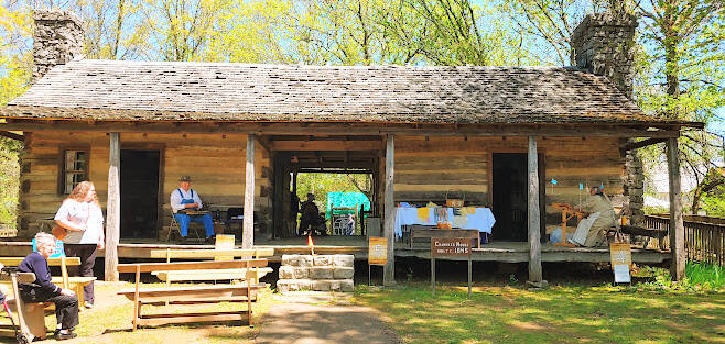 Huntsville, AL - Breezeway cabin with artifacts from the 1800's at Burritt on the Mountain