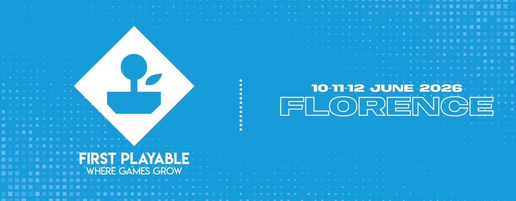 Logo of First Playable 2026, indie event for gaming organised by IIDEA