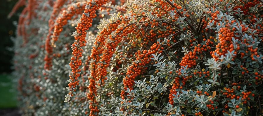 Cotoneaster formando un seto tupido y con color