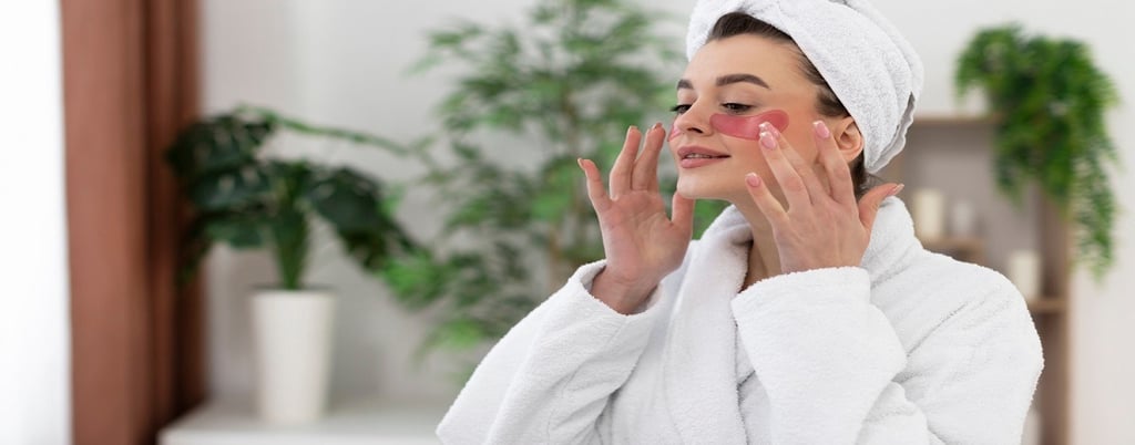 A Girl applying face mask