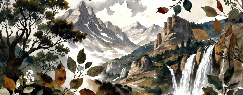 Easy Beginner Sketches (Flowers, Leaves, Mountains)