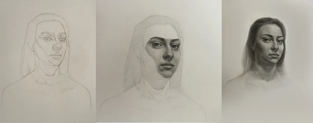 Veido piešimo pamoka