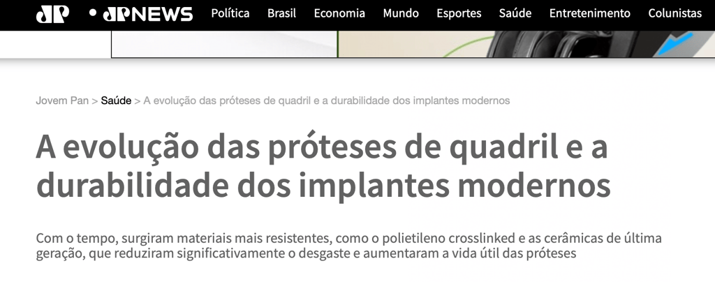 quanto tempo dura uma protese do quadril
