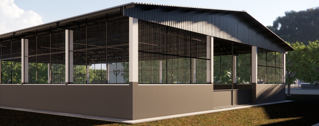 Depósito ventilado para armazenar embalagens vazias de defensivos