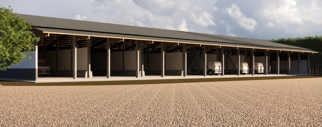 Galpão com ventilação e piso reforçado para armazenar fertilizantes