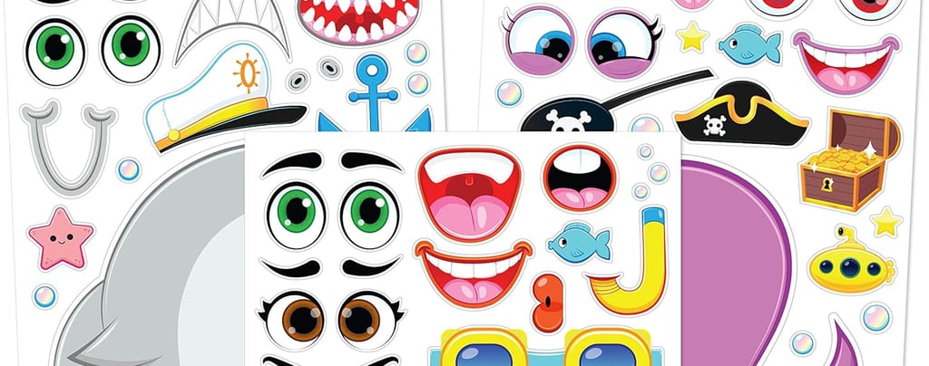 make-a-face sticker set for kids