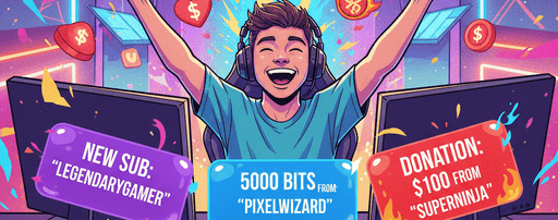 subscription, donations on twitch