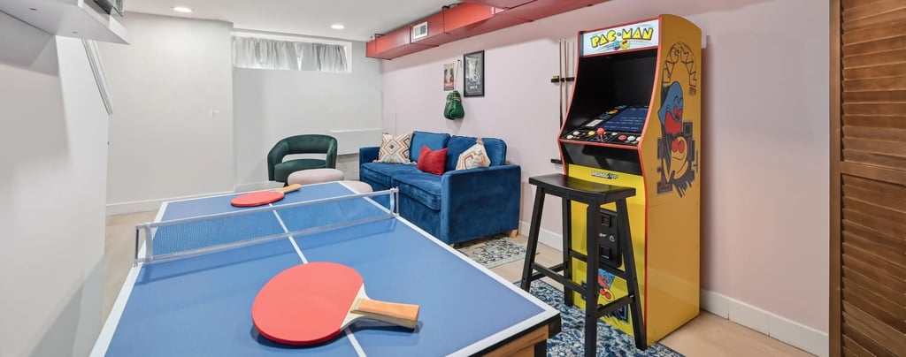 Game room in a South Philadelphia Airbnb