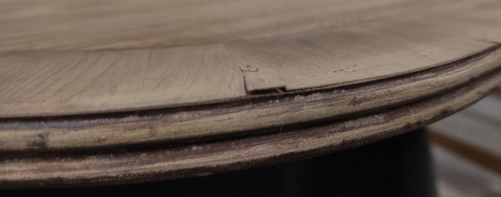 weathered dining table