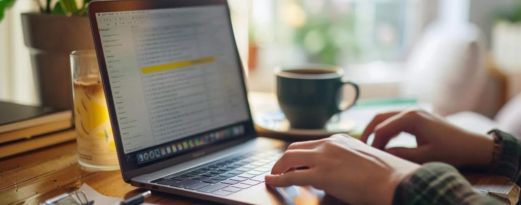 Person researching local directories on a laptop, highlighting local citation building strategies.