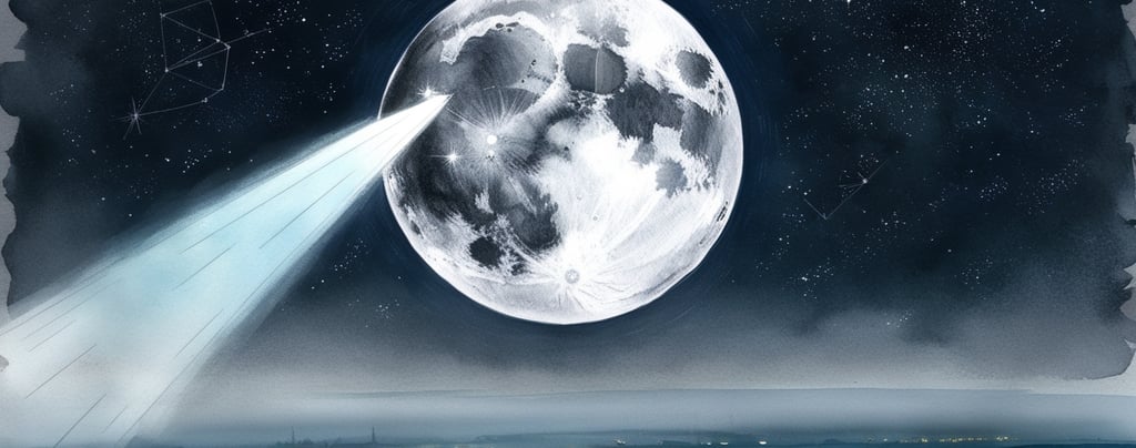 Lunar surface showing strange geometric shapes and towers