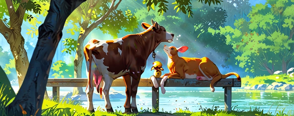 Farm animals protesting with signs that say “We Have Voices Too”