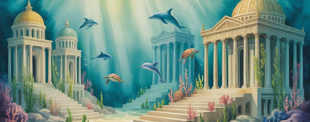 Ancient map showing location of the lost empire of Atlantis
