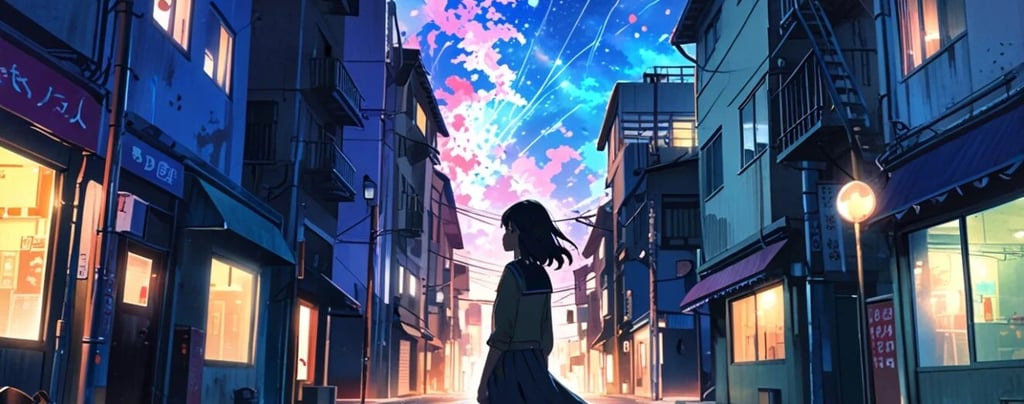 Time loop visual with a figure walking in circles through the same moment