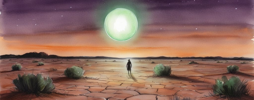 Eerie glowing light hovering above remote Australian plains