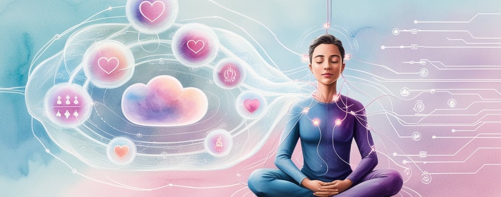 Human brain glowing with coded emotional icons