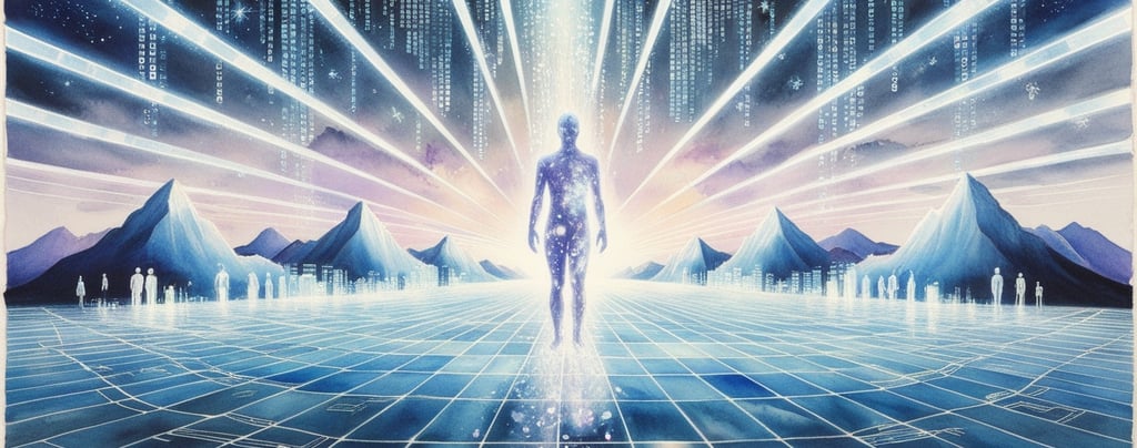 Digital light grid representing reality’s code