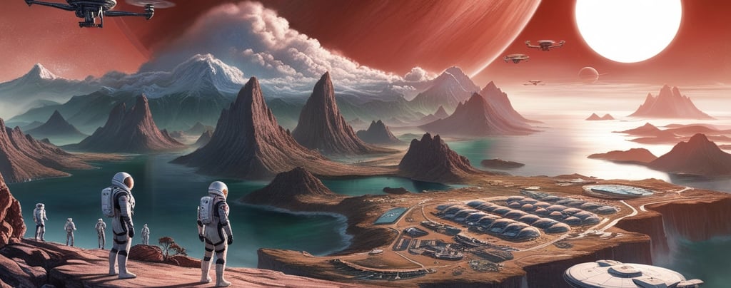 Alien landscape on a distant Super-Earth