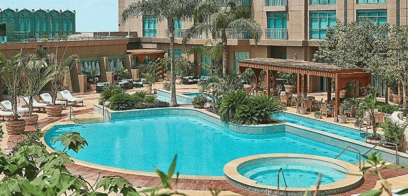 Four Seasons Cairo at Nile Plaza elegant rooftop pool