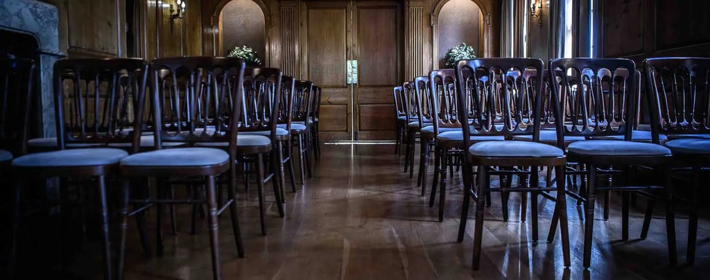 interior view of the ceremony room at Burgh House Hampstead