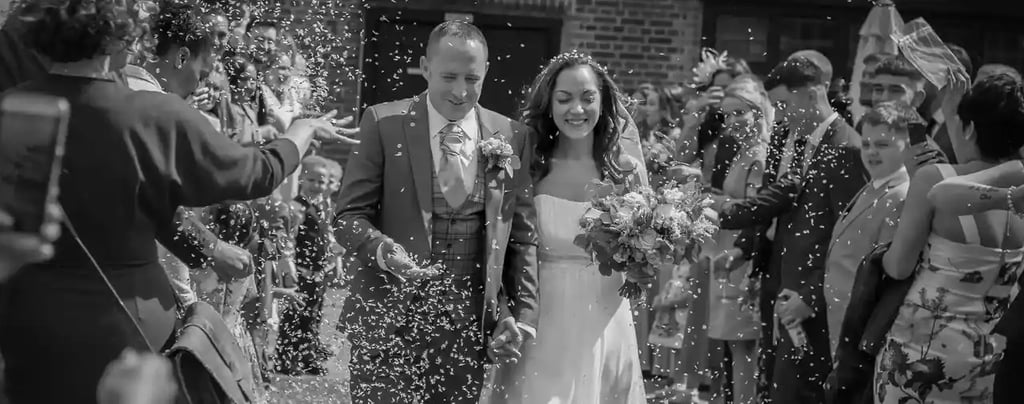 Nat and Steve having their confetti moment