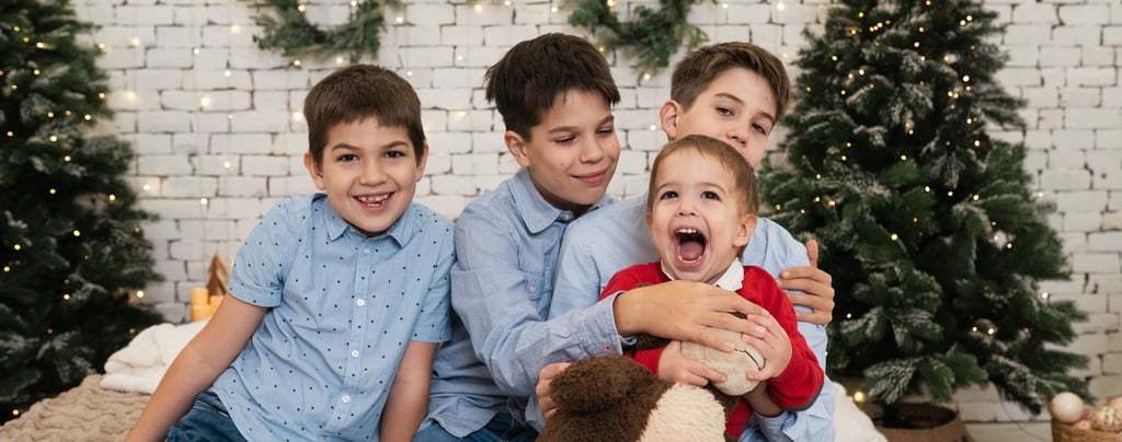 karácsonyi fotózás stúdió család gyerek