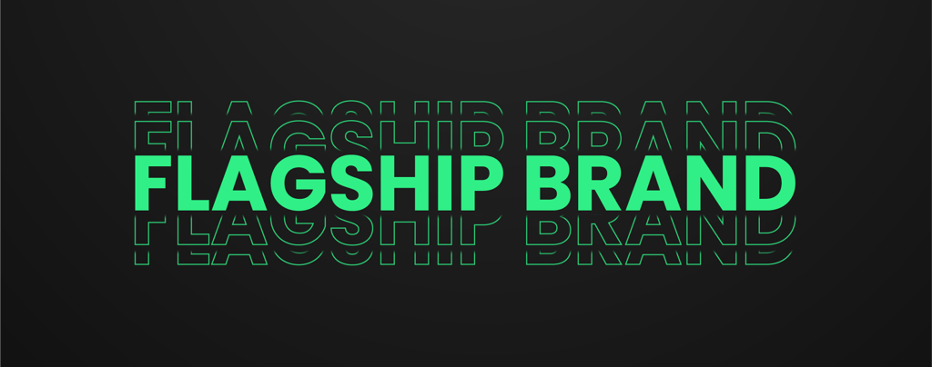 Fondo negro tipografia verde Flagshipbrand