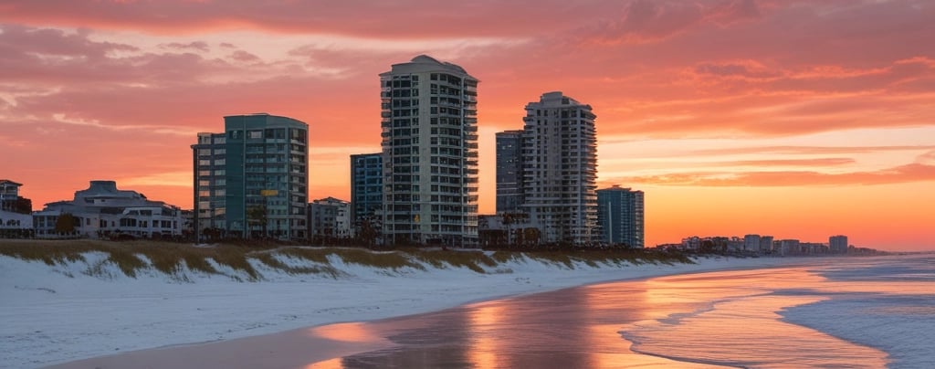 Jax Beach at sunset