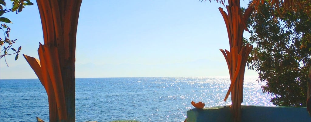 Watching the sea from our popular bungalow with shared bathroom first line