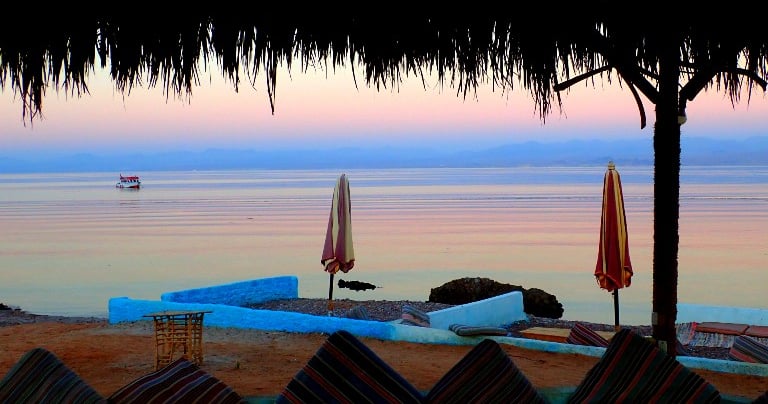 Bedouin star Ras shitan Egypt sunset over the Red sea
